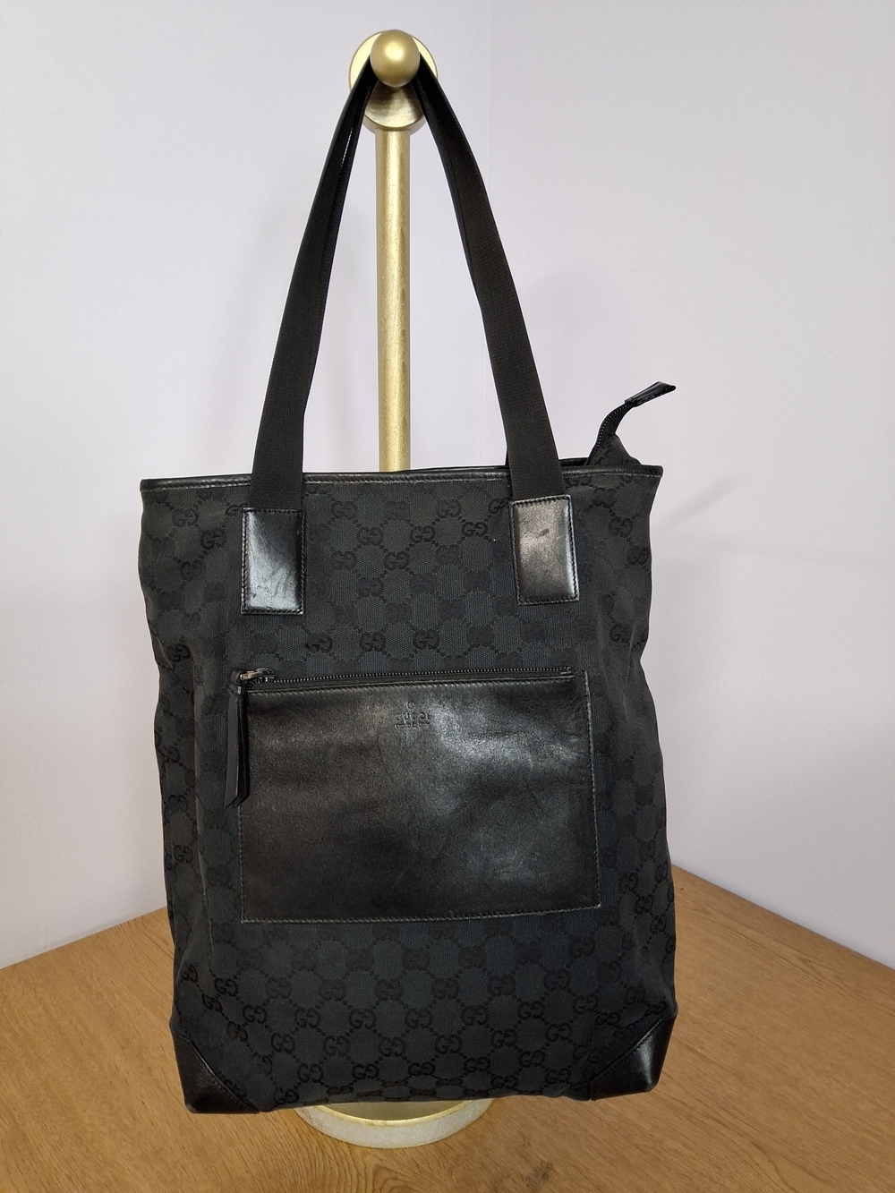 Black Designer Monogram Tote Bag